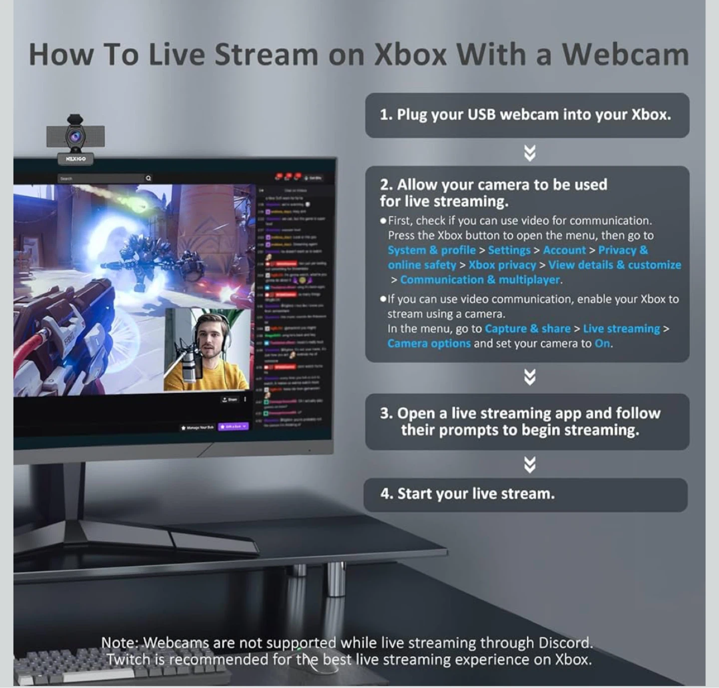 NexiGo N60 1080P Webcam with Microphone - photo 5