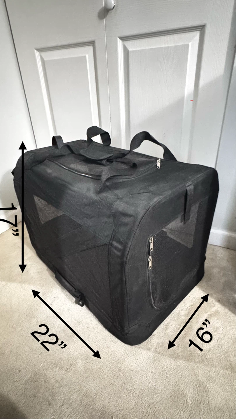 Black Soft Pet Carrier - 22" L x 16" W x 17" H - photo 3