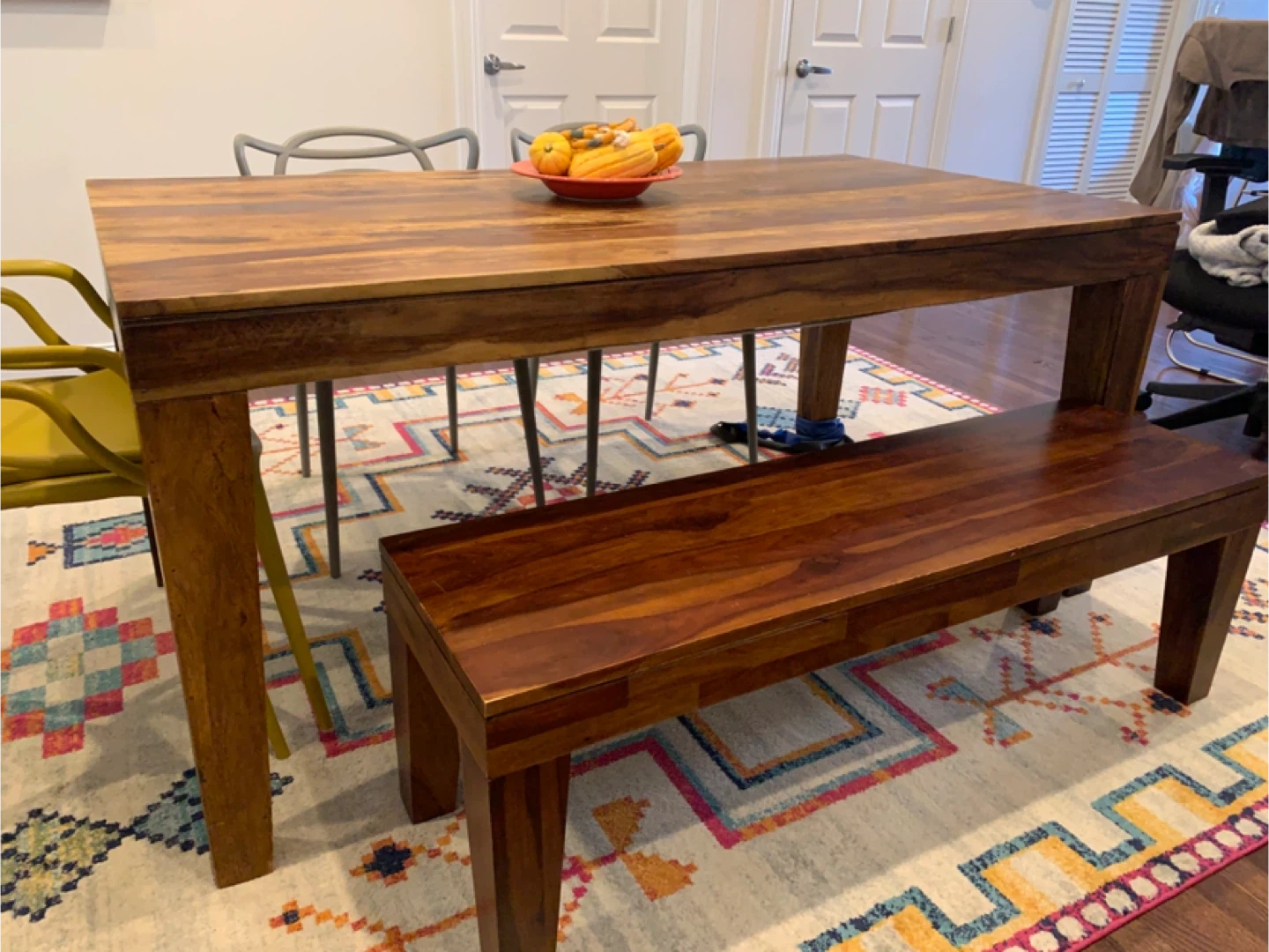 West Elm Carroll farm dining Table and Bench Set