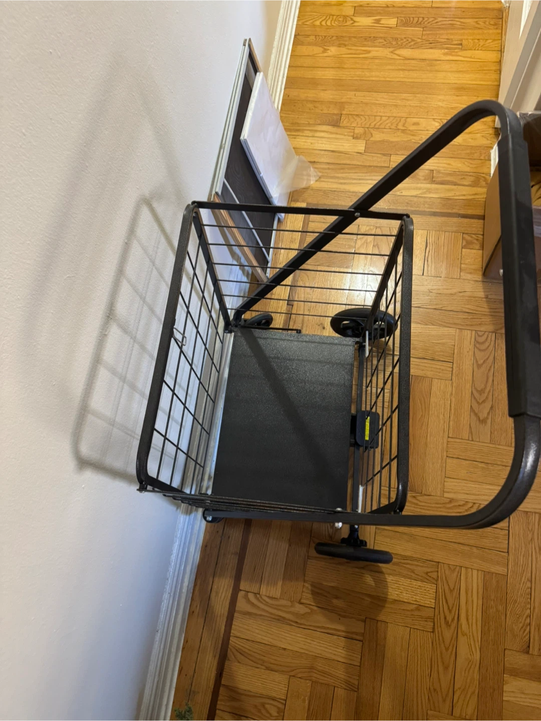 Black Metal Rolling Shopping Cart - photo 2