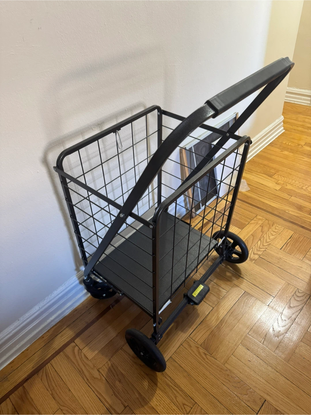 Black Metal Rolling Shopping Cart - photo 3