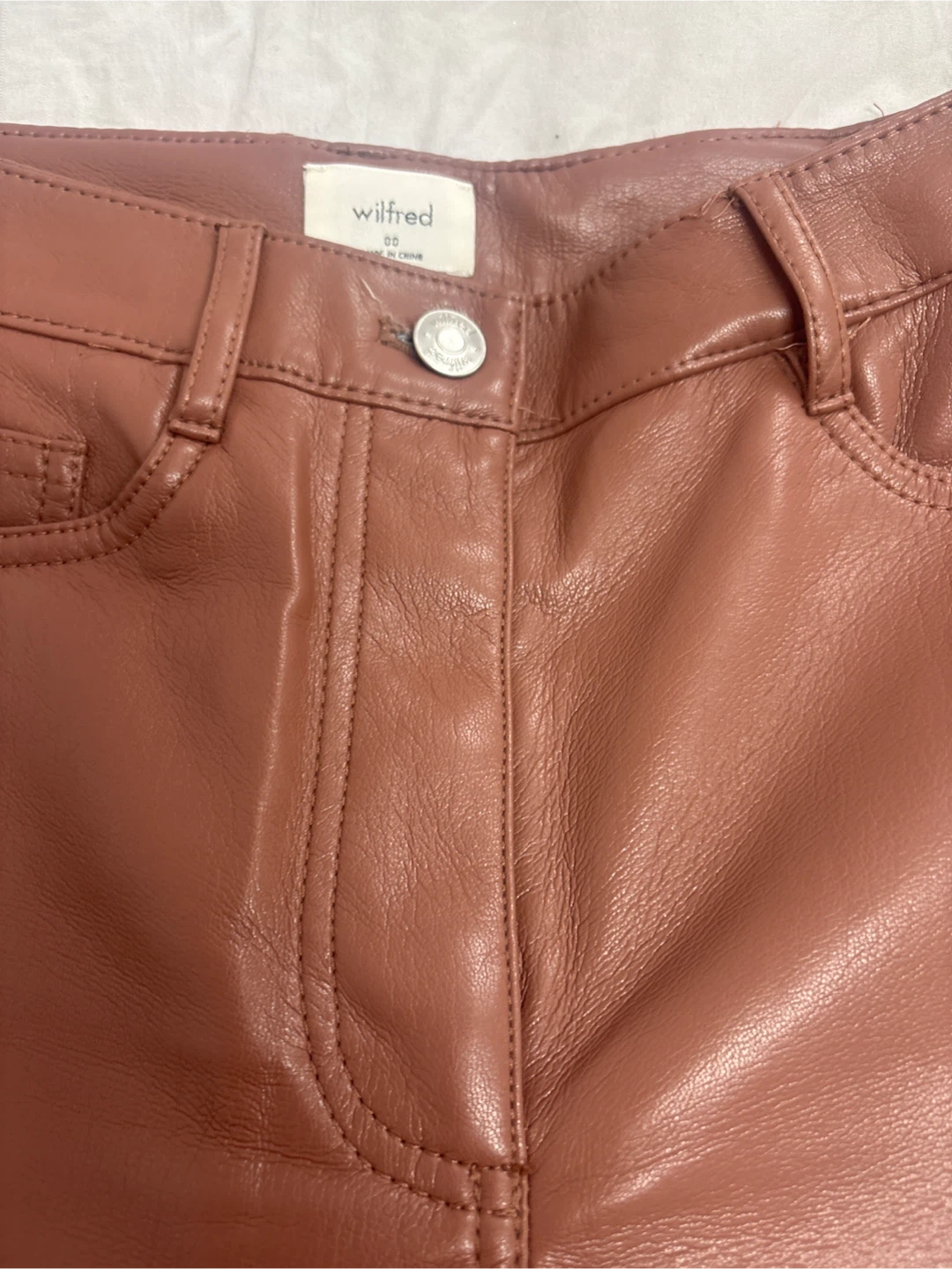 Wilfred Faux Leather Pants size 00 - photo 2