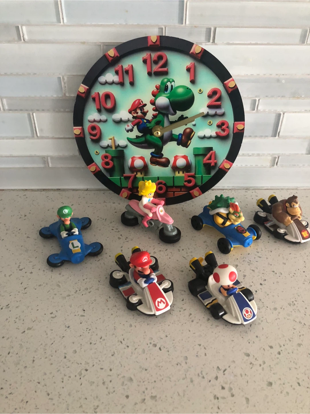 Nintendo Mario Kart Wall Clock with Figures