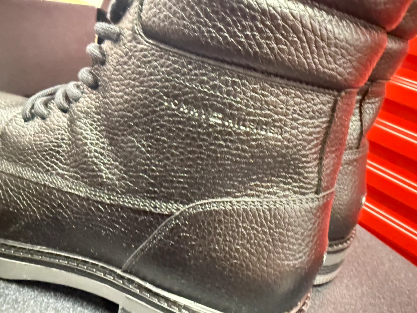 Tommy Hilfiger Black Leather Lace-Up Boots - photo 4