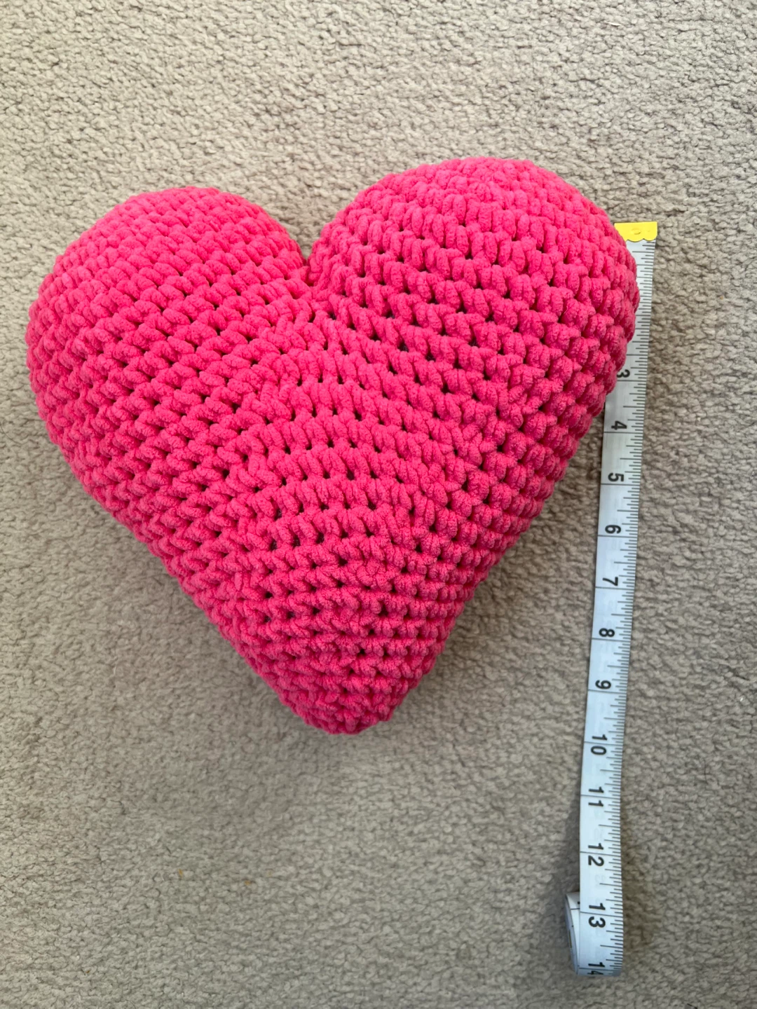Crocheted Pink Heart Pillow - photo 2