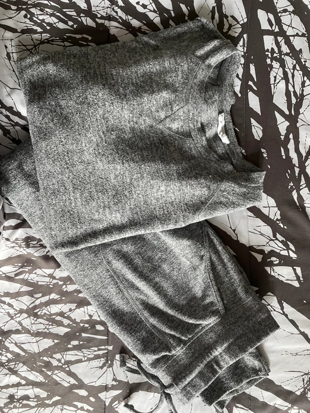 Grey Heathered Loungewear Set