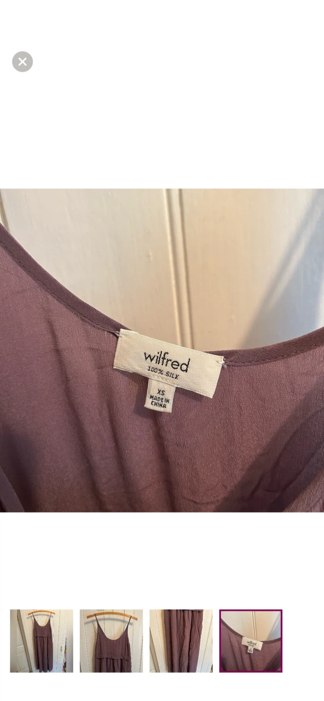 Wilfred 100% Silk Slip Dress - XS - Plum - photo 4