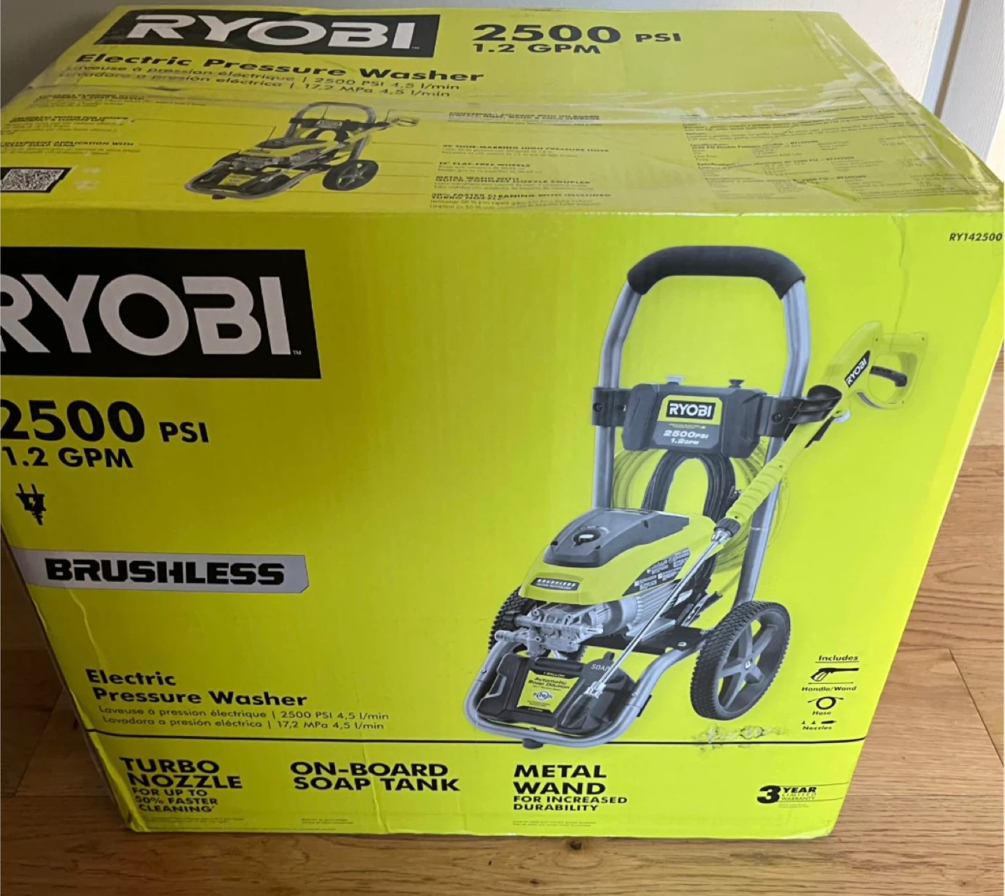 New Ryobi 2500 PSI Electric Pressure Washer - photo 2