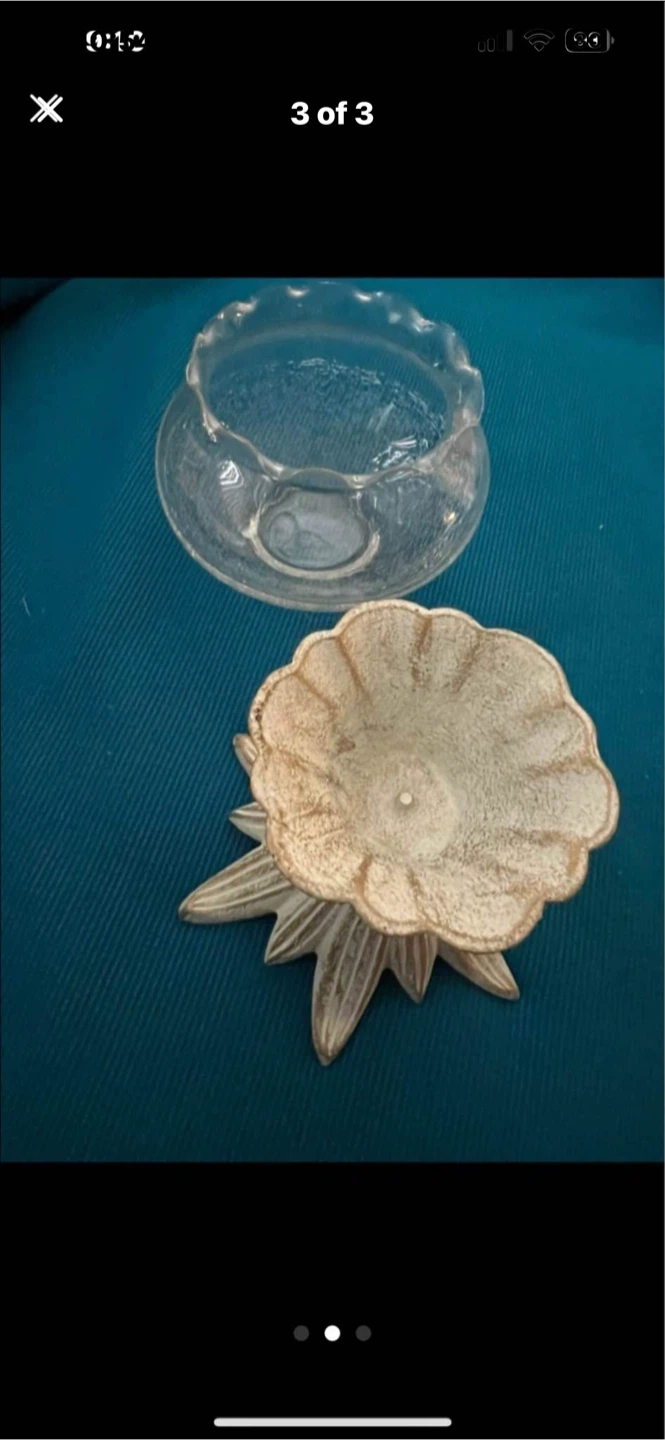 Glass Candy Dish with Ornate Base - photo 3