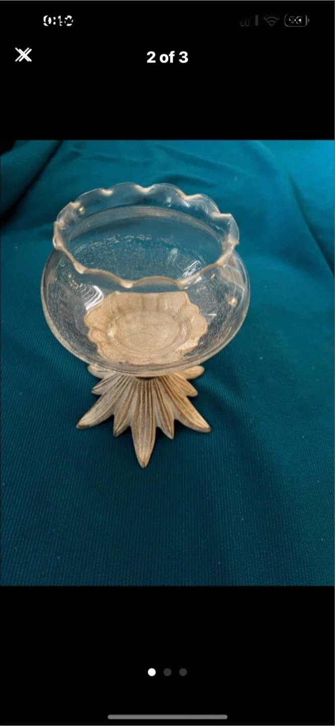 Glass Candy Dish with Ornate Base - photo 2