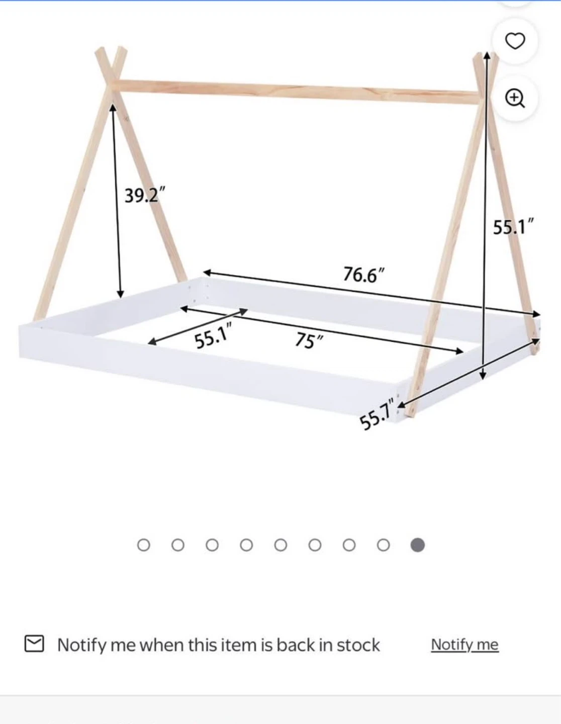 Kids Full Montessori Bed Frame with Wooden Canopy