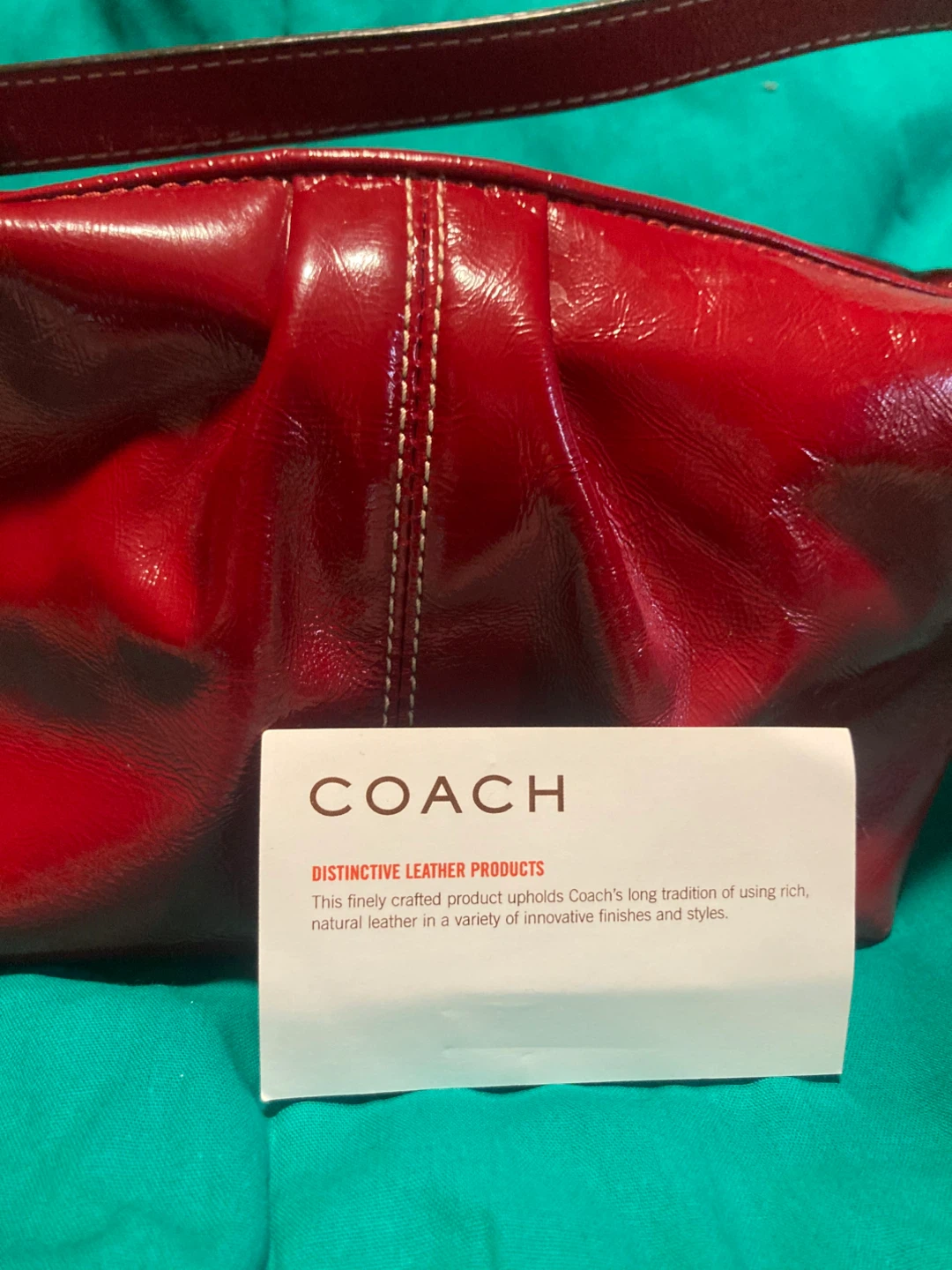 Vintage Coach Red Leather Shoulder Bag - photo 2