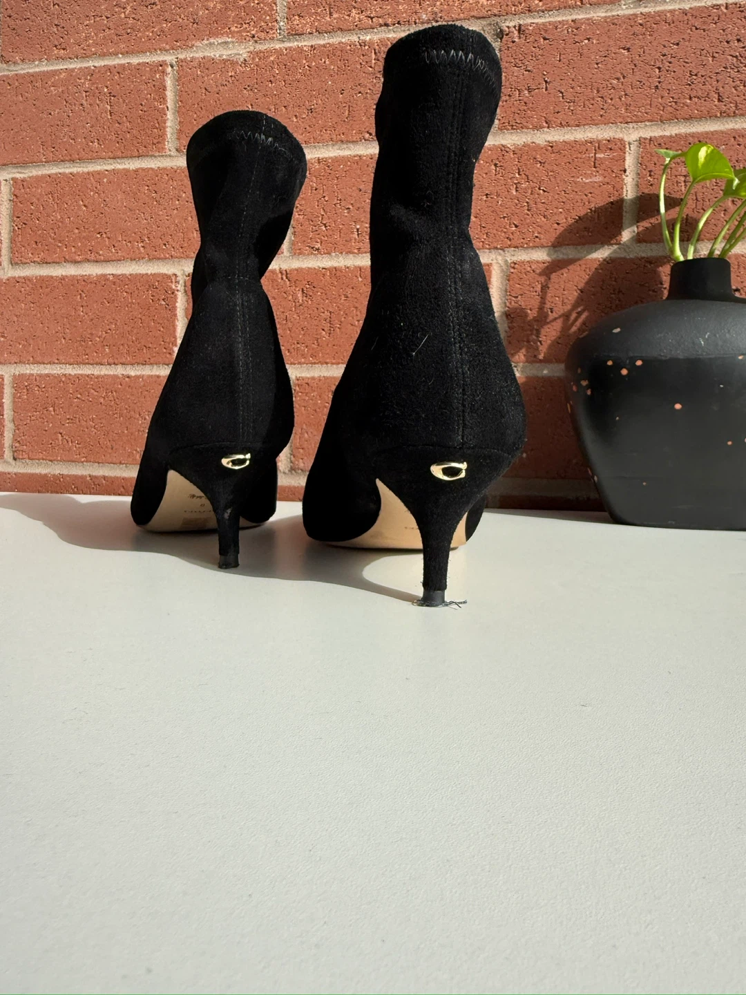 Coach Black Suede Sock Booties