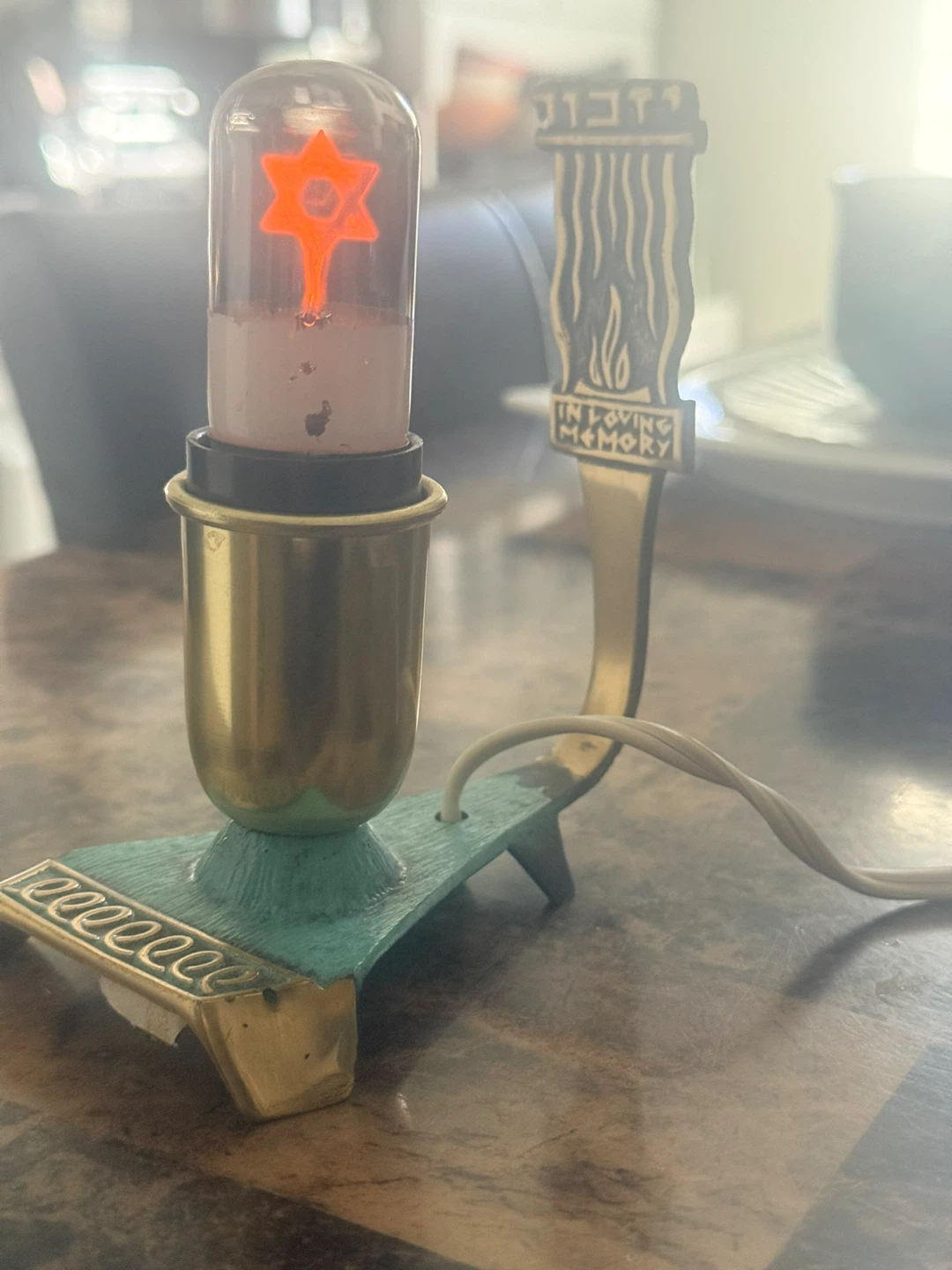 Vintage "In Loving Memory" Electric Memorial Light