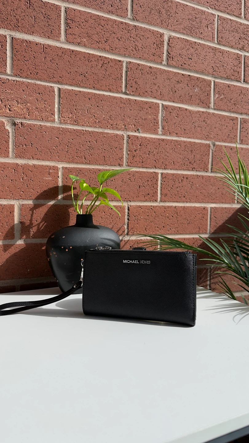 Michael Kors Black Saffiano Leather Wallet Clutch