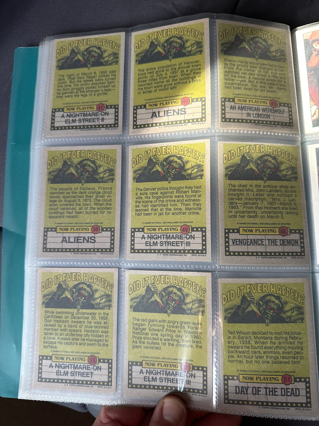 Fright Flicks Trading Card and sticker set 1988 - photo 4