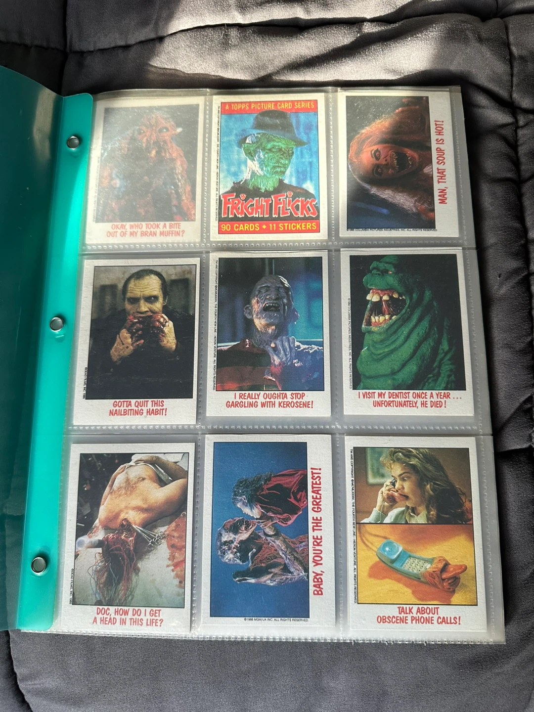 Fright Flicks Trading Card and sticker set 1988