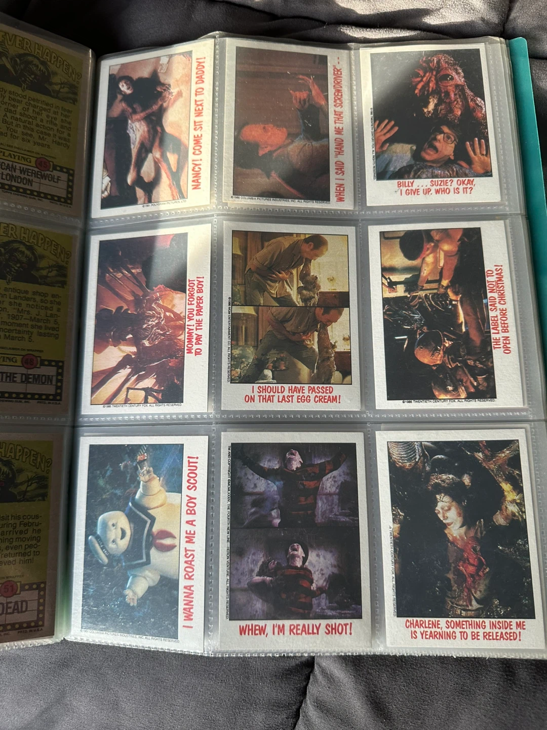 Fright Flicks Trading Card and sticker set 1988 - photo 3