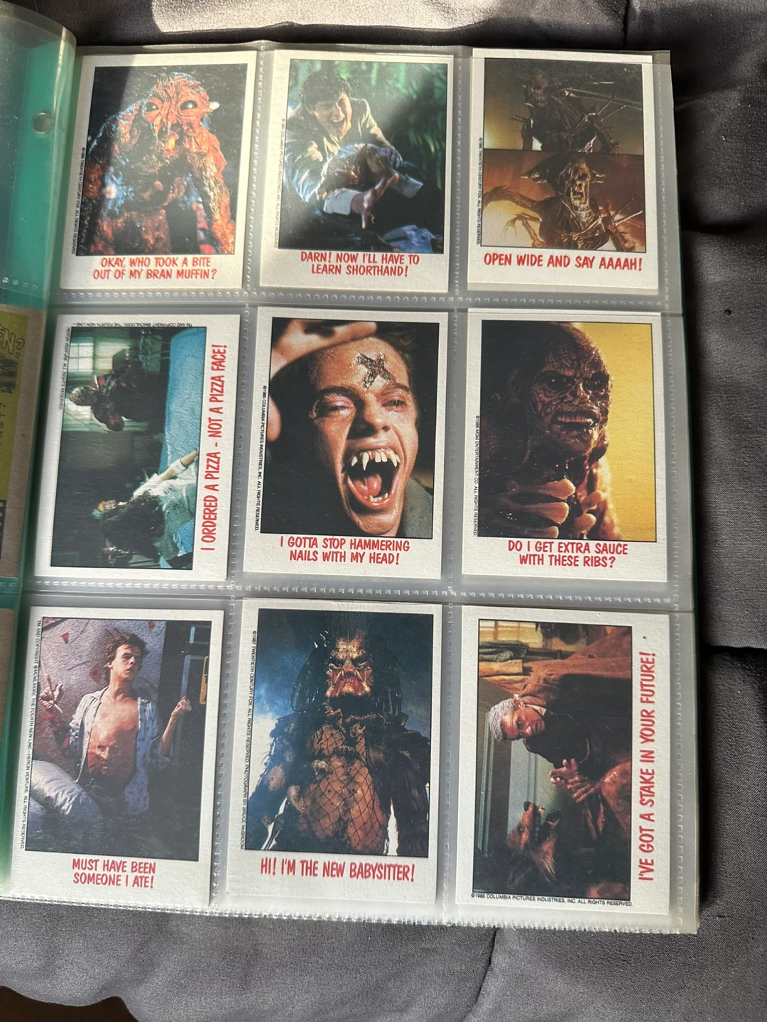 Fright Flicks Trading Card and sticker set 1988 - photo 2