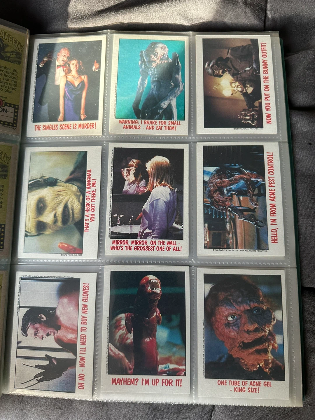 Fright Flicks Trading Card and sticker set 1988 - photo 5