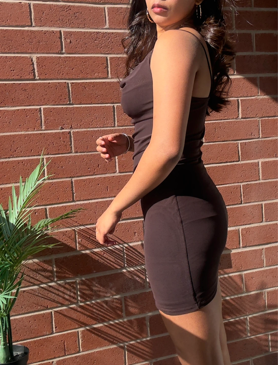 Brown Cowl Neck Mini Dress - photo 2