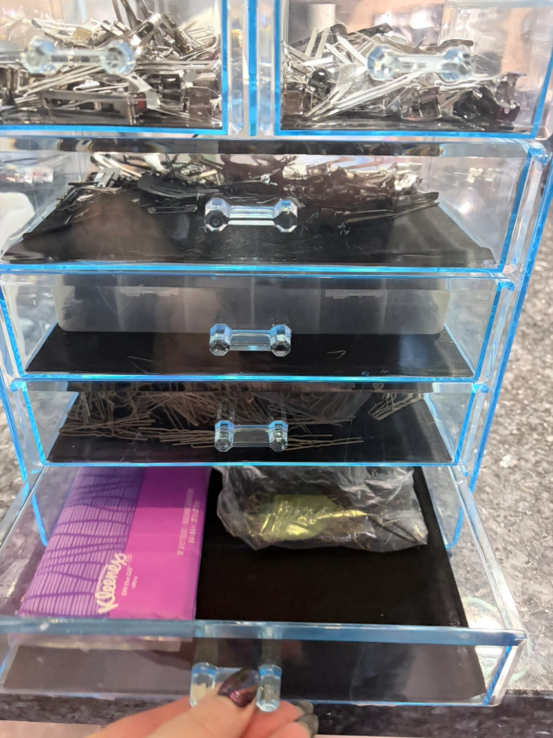 Clear Acrylic 4-Drawer Organizer with Hair Accessories - photo 2