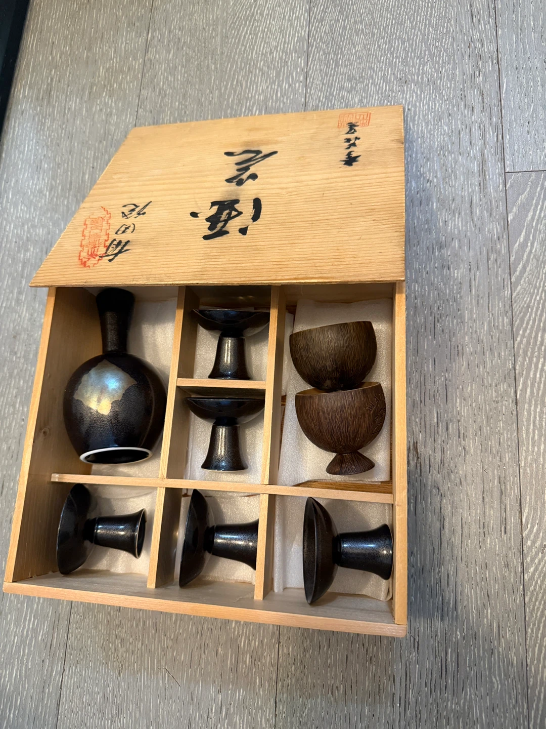 Sake Set with Wooden Box - photo 2