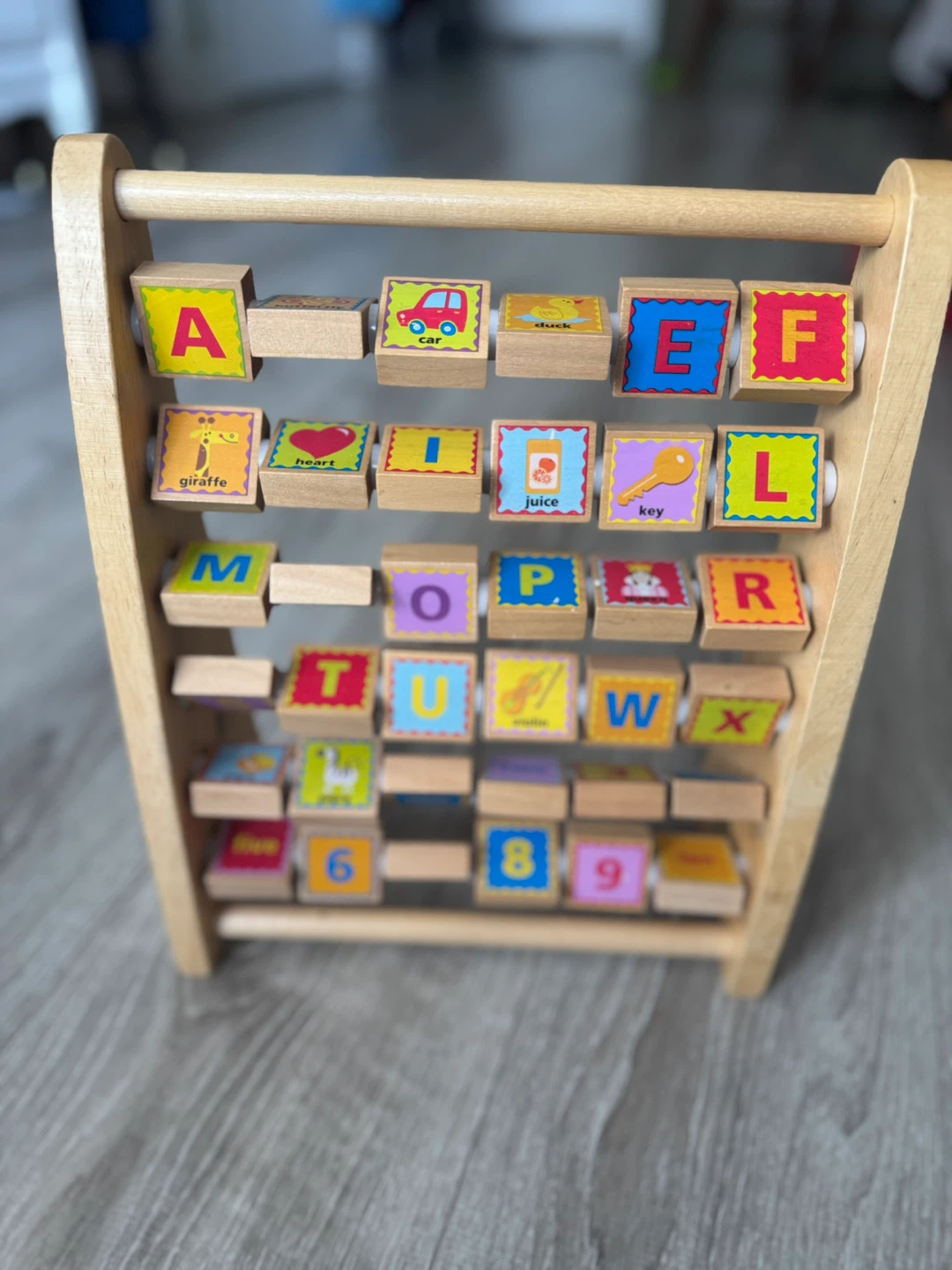 Wooden Alphabet and Number Abacus Toy