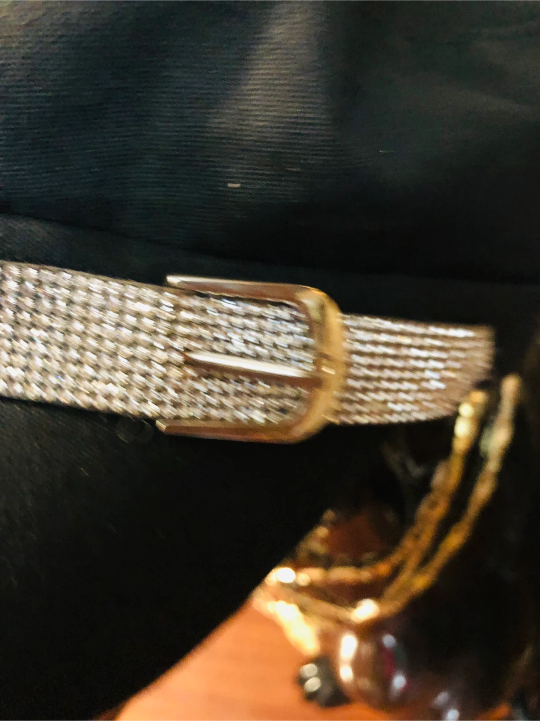 Black Newsboy Cap with Rhinestone Band and Flower Detail - photo 2