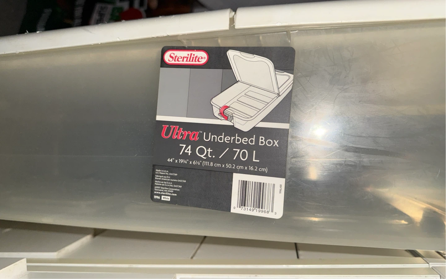 Sterilite Ultra Underbed Storage 74 Qt / 70L