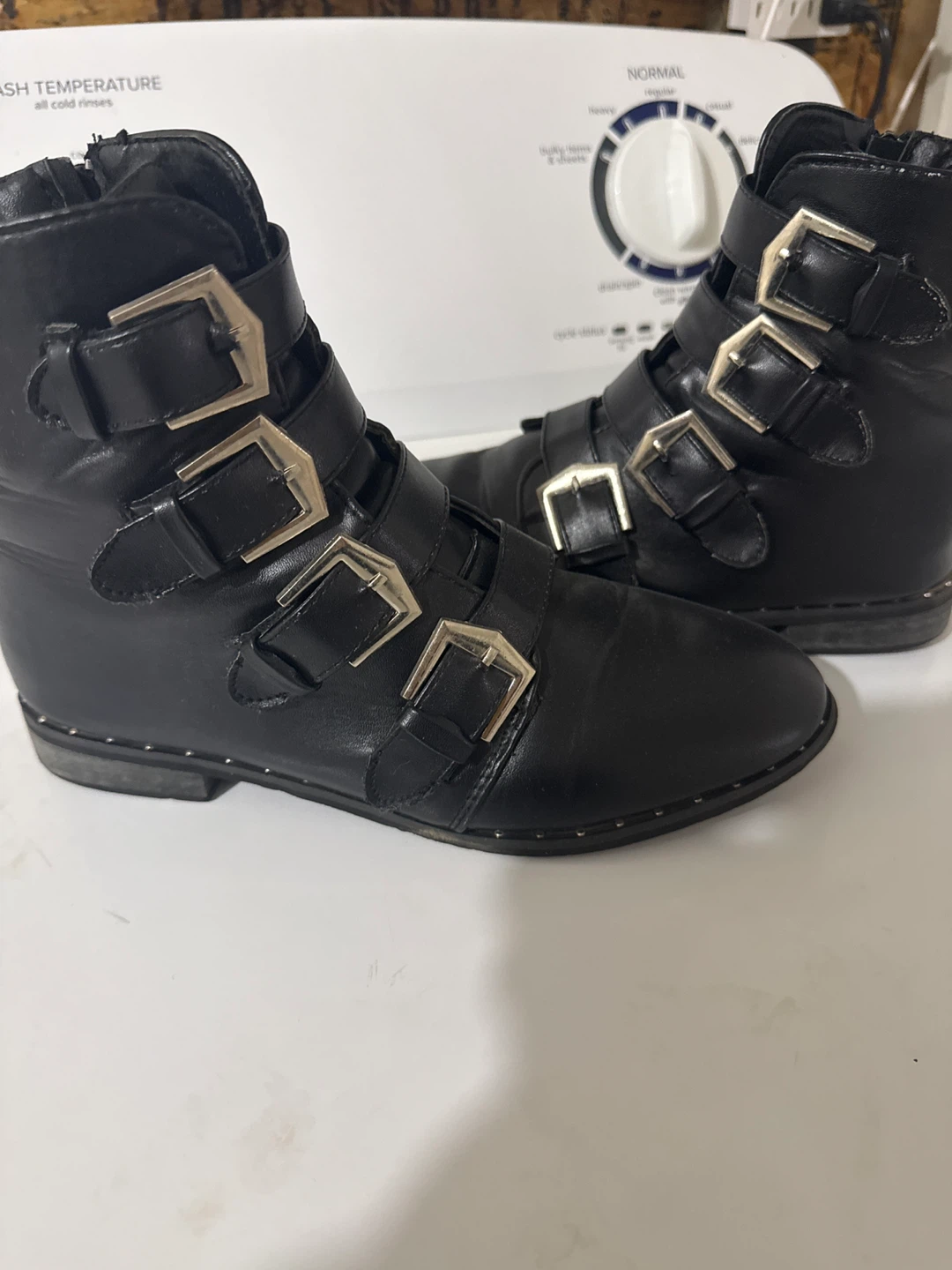 Black Buckle Ankle Boots
