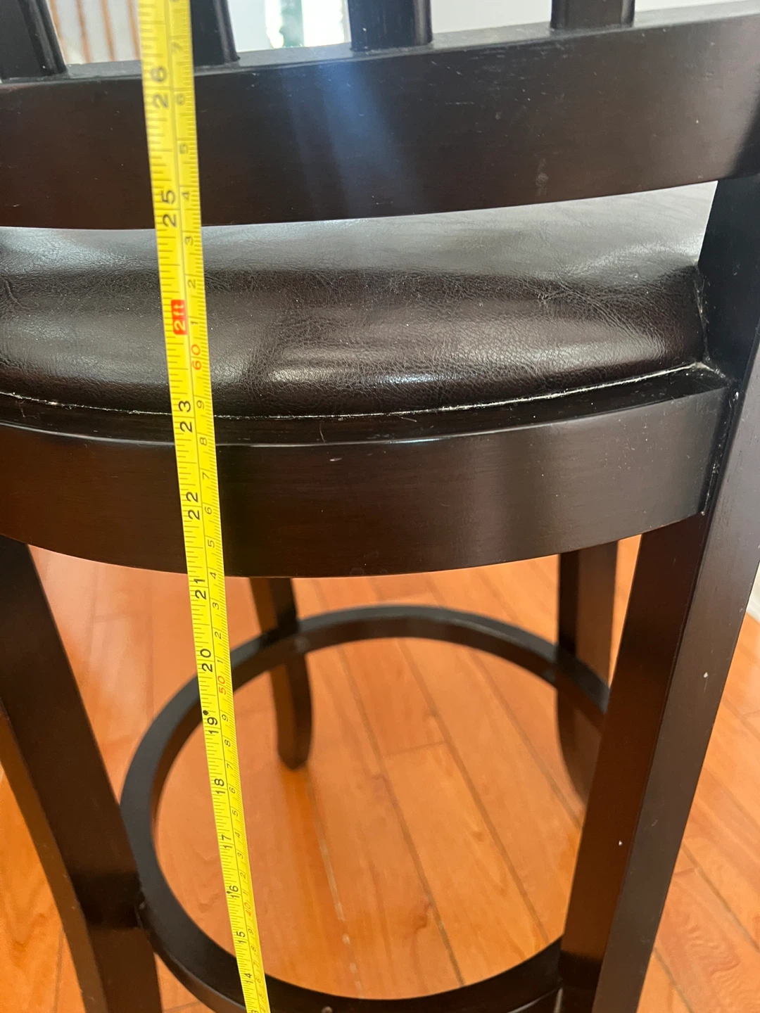 Dark Brown Bar Stool with Padded Seat - photo 4