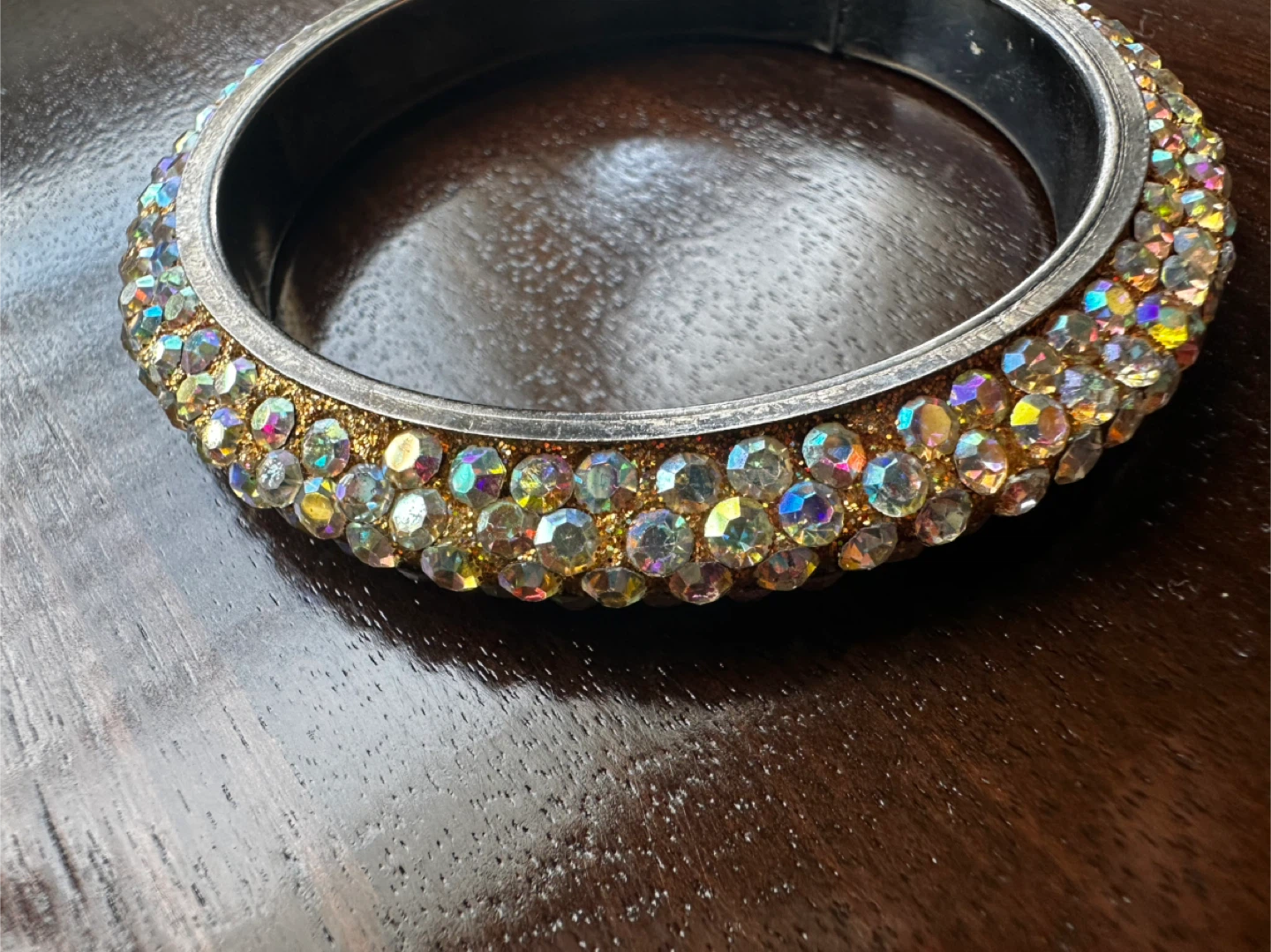 Sparkly Bangle Bracelet with Rhinestones - photo 2