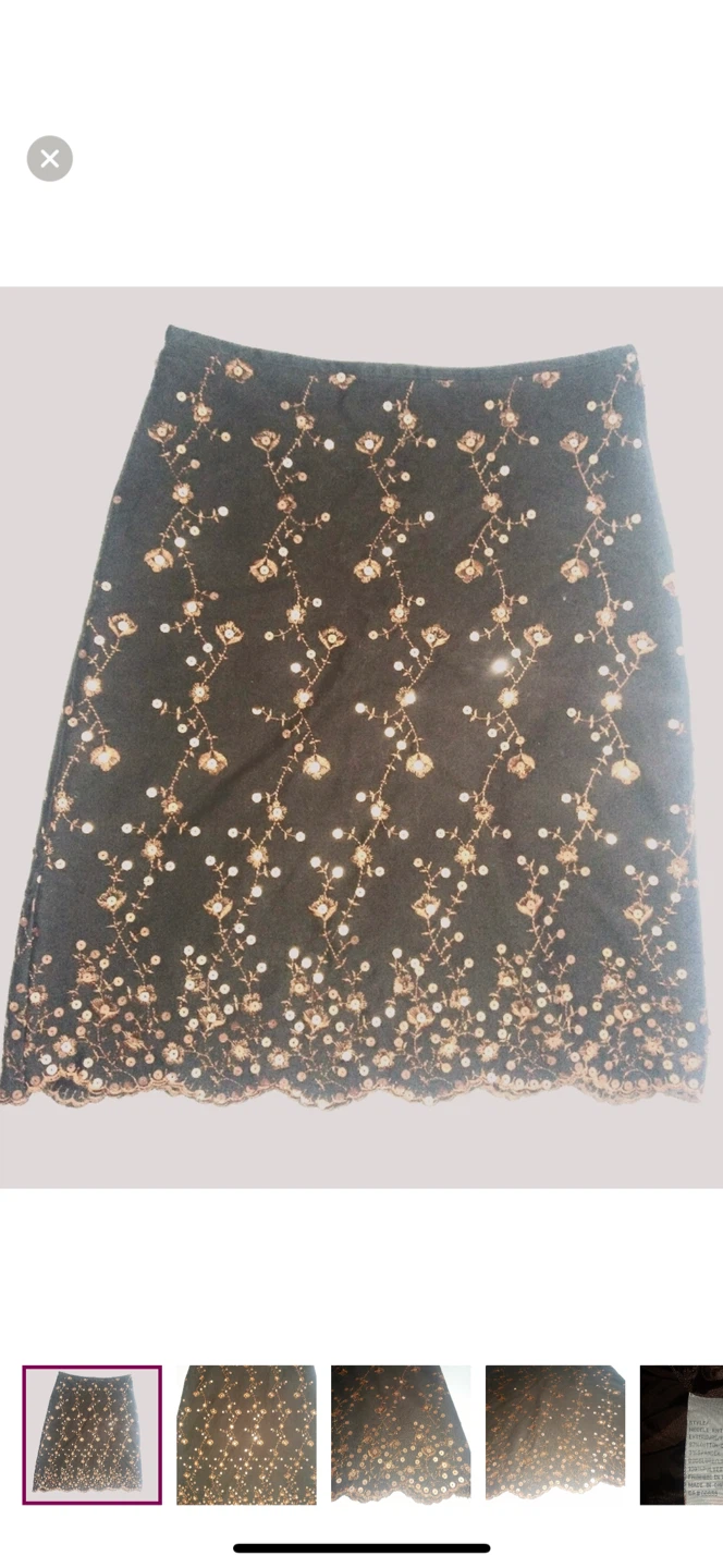 RW&CO brown embroidered with sequins skirt - photo 2