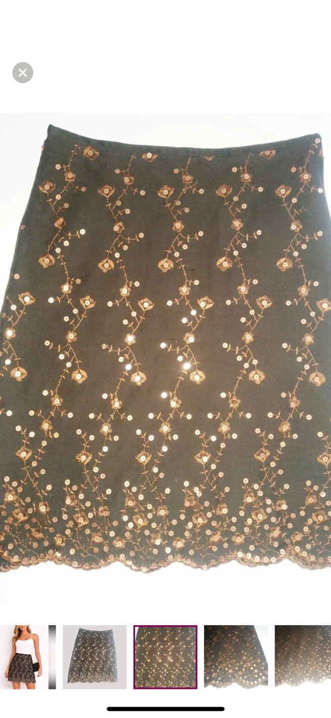 RW&CO brown embroidered with sequins skirt - photo 3