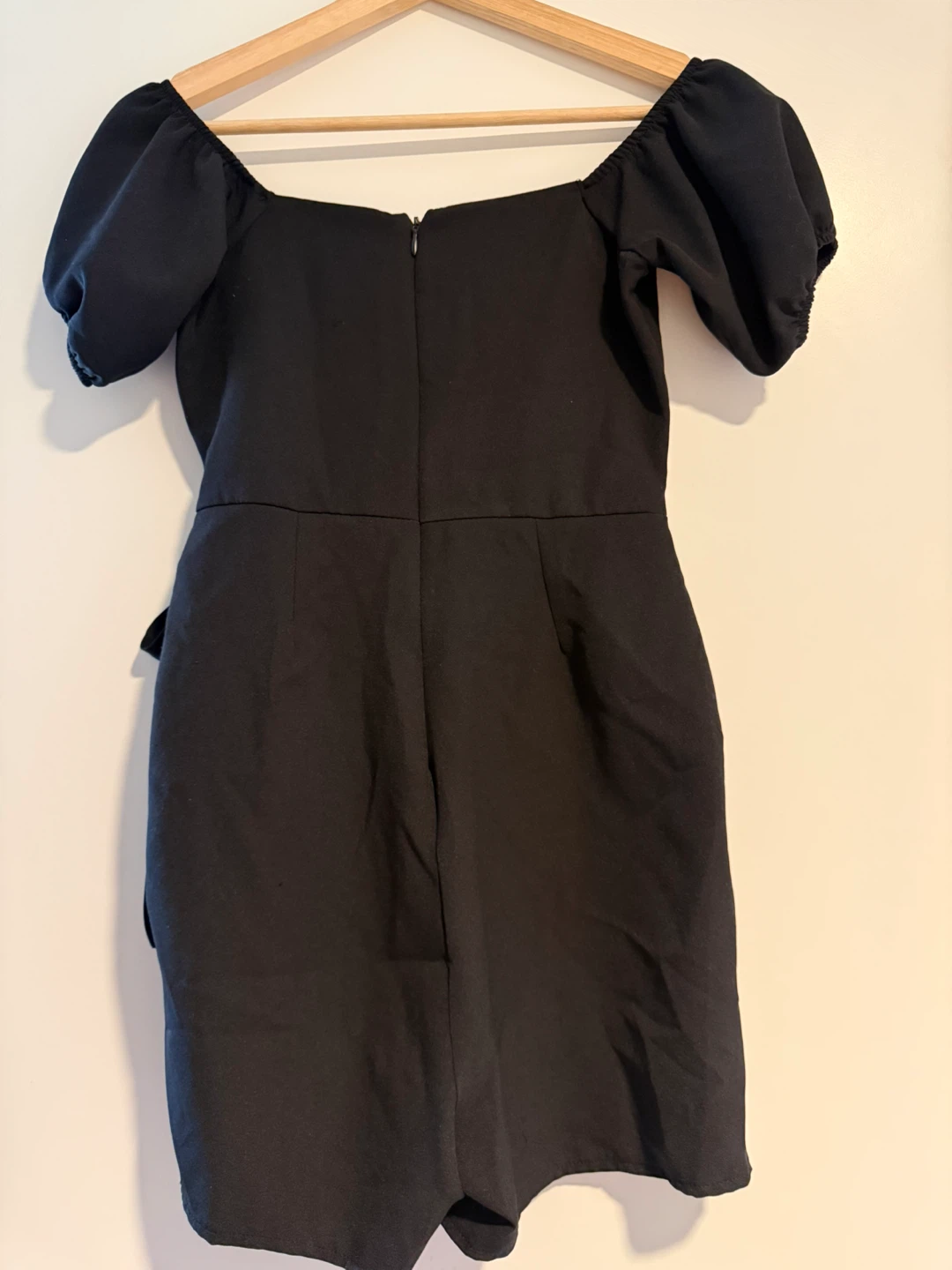 Black Puff Sleeve Cutout Dress Size 36 - photo 3