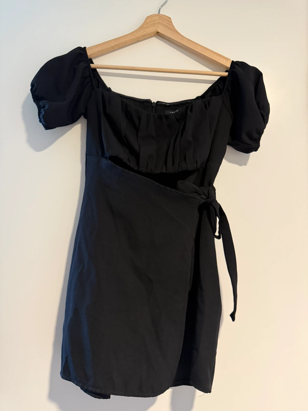 Black Puff Sleeve Cutout Dress Size 36