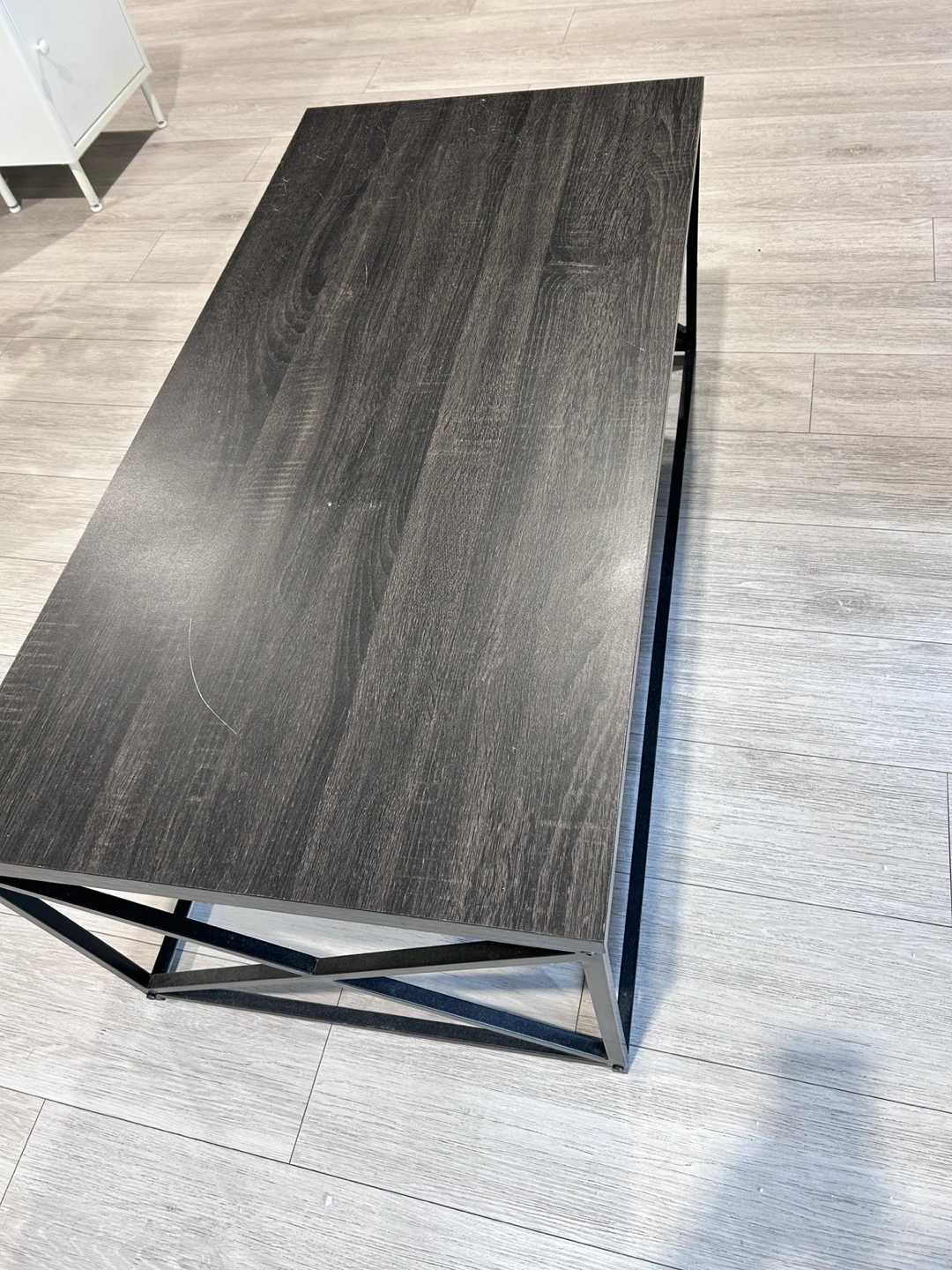 Dark Wood Coffee Table with Black Metal Frame - photo 4