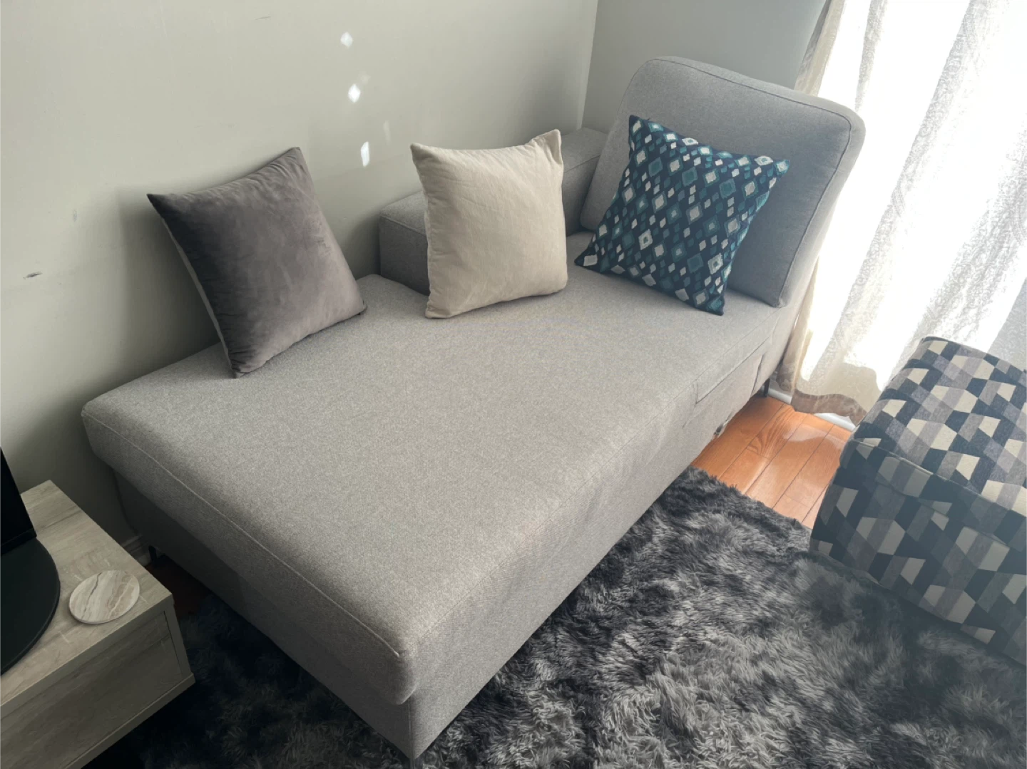Grey 3-Seater Sofa and Chaise - photo 2
