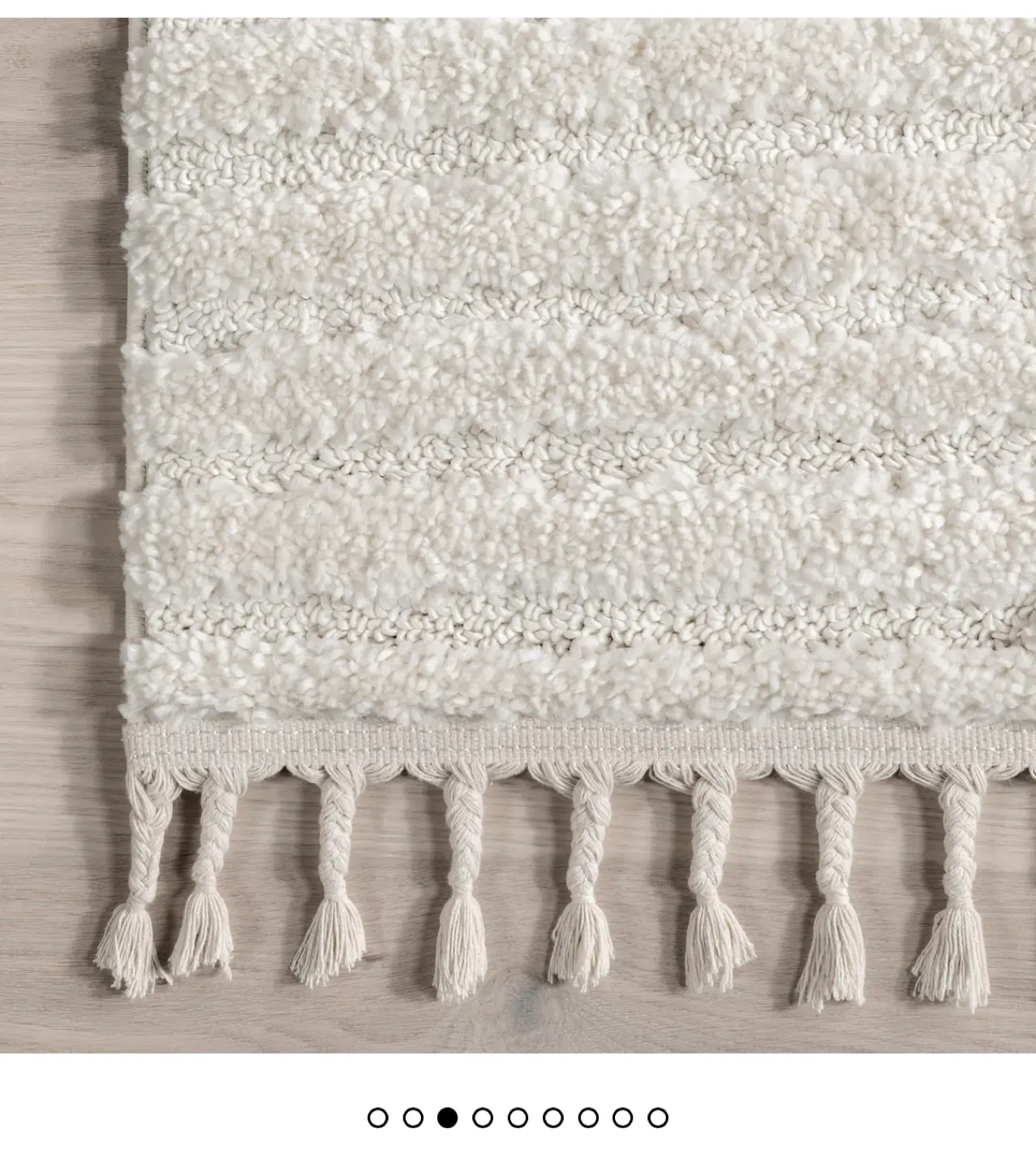 Modern Geometric Ivory Area Rug 4x6 with Fringe - photo 3