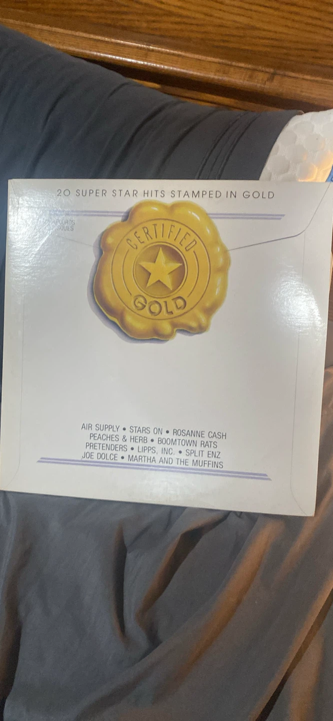 Certified Gold 20 Super Star Hits Stamped in Gold Vinyl Record