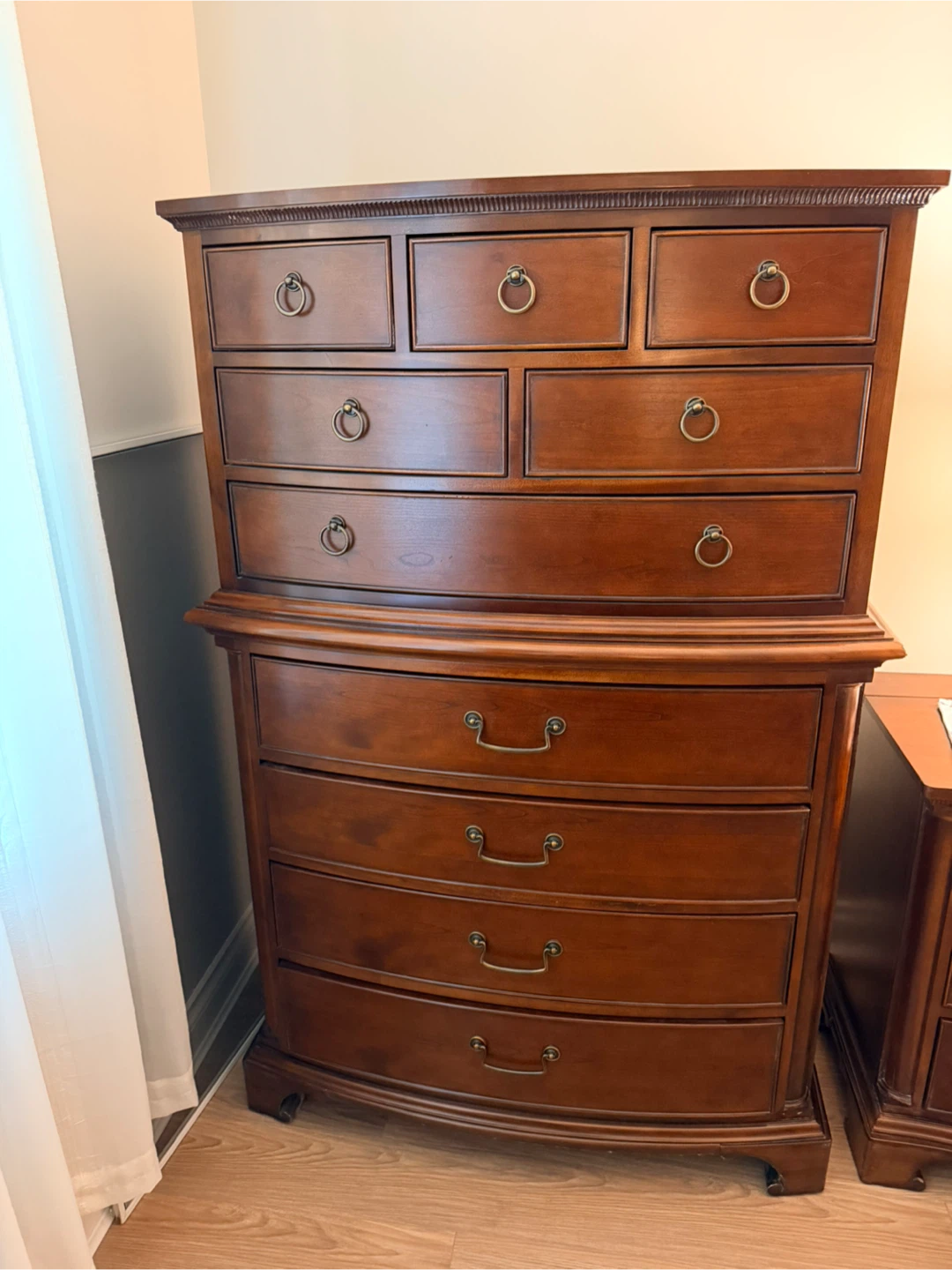 Brown Wooden Dresser with 11 Drawers