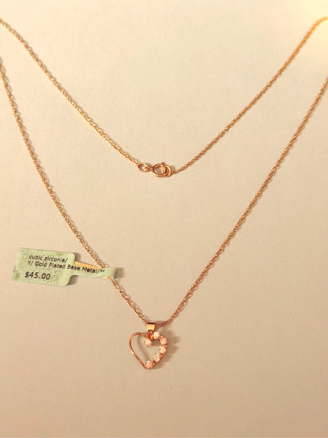 Heart Pendant Necklace with Cubic Zirconia