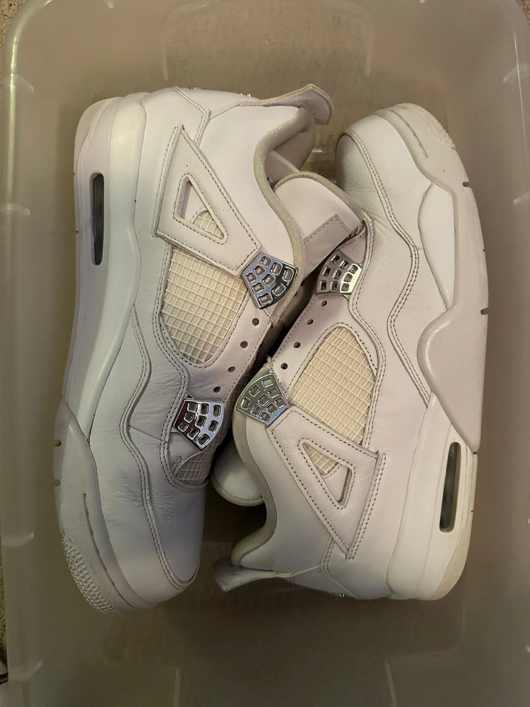 Air Jordan 4 White/Metallic Silver Sneakers