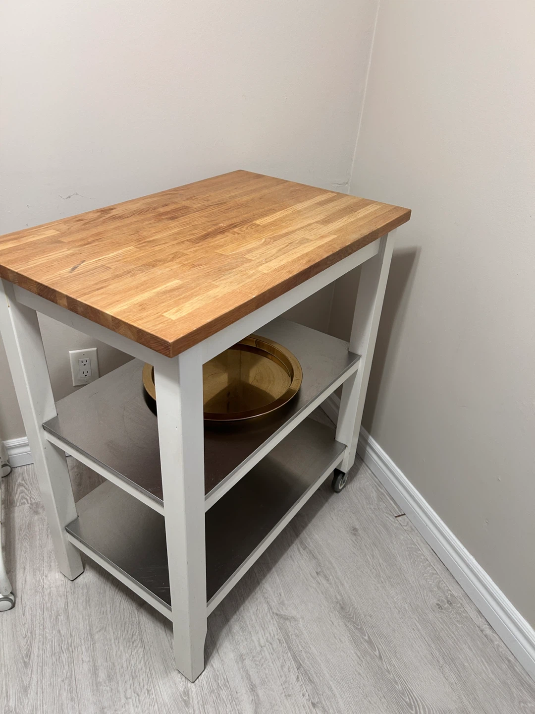 Kitchen Island Cart with Wooden Top - photo 2