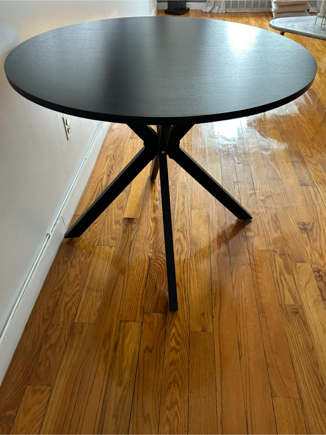 Black Round End Table - photo 2
