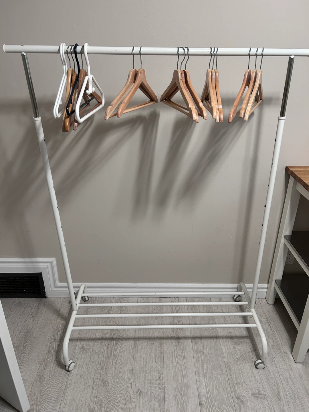 white cloths rack