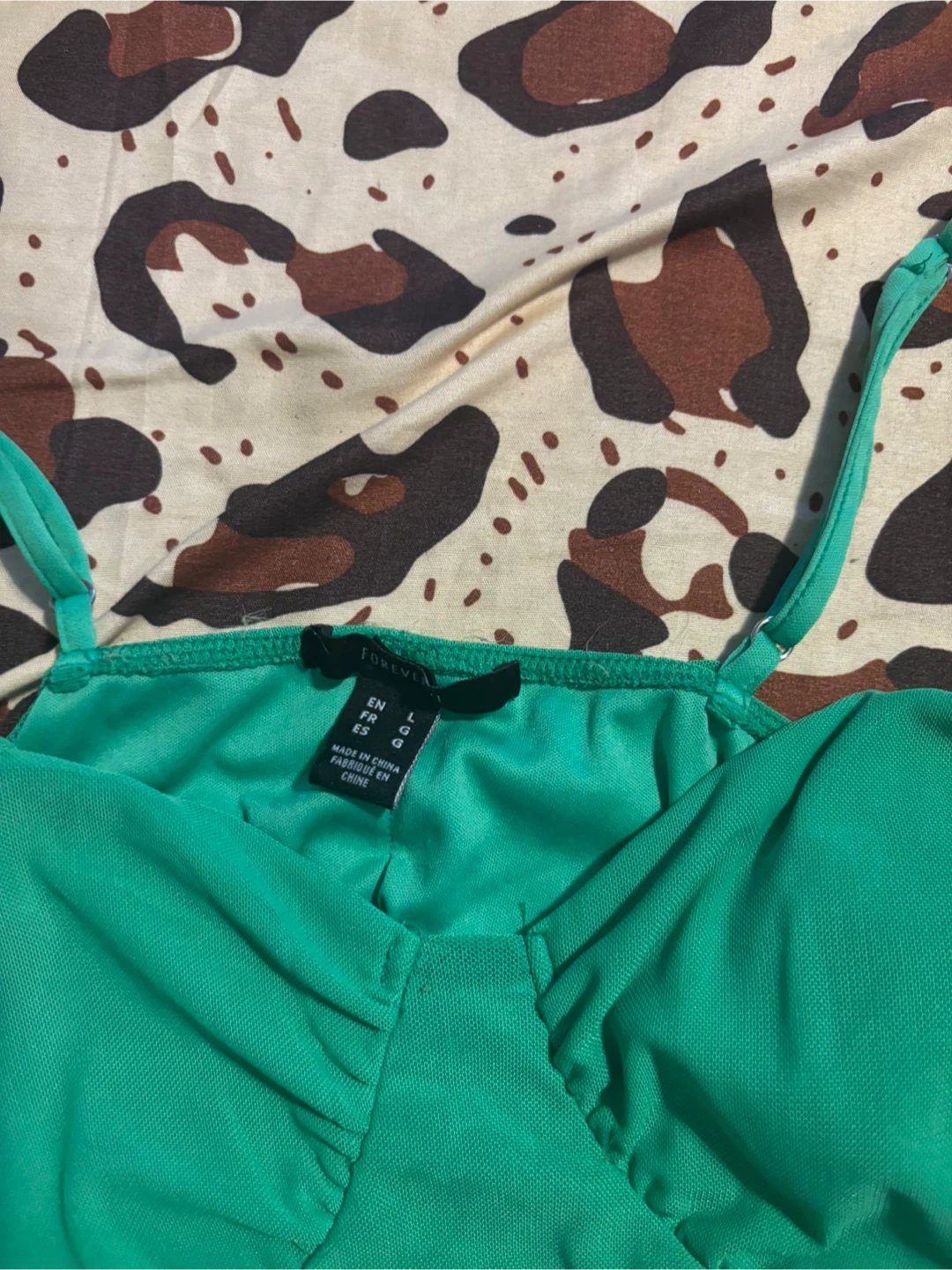 Forever 21 Ruched Crop Top - Green - photo 2