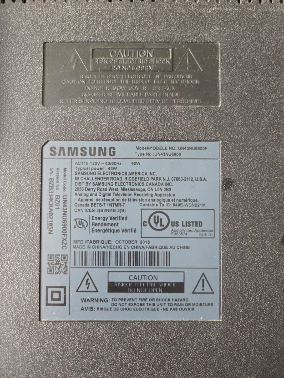 Samsung 43” 4K TV - photo 3