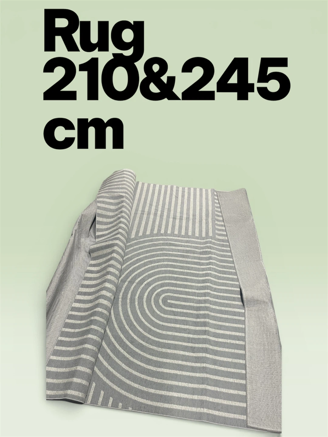 Grey Striped Rug 210 x 245 cm - photo 5